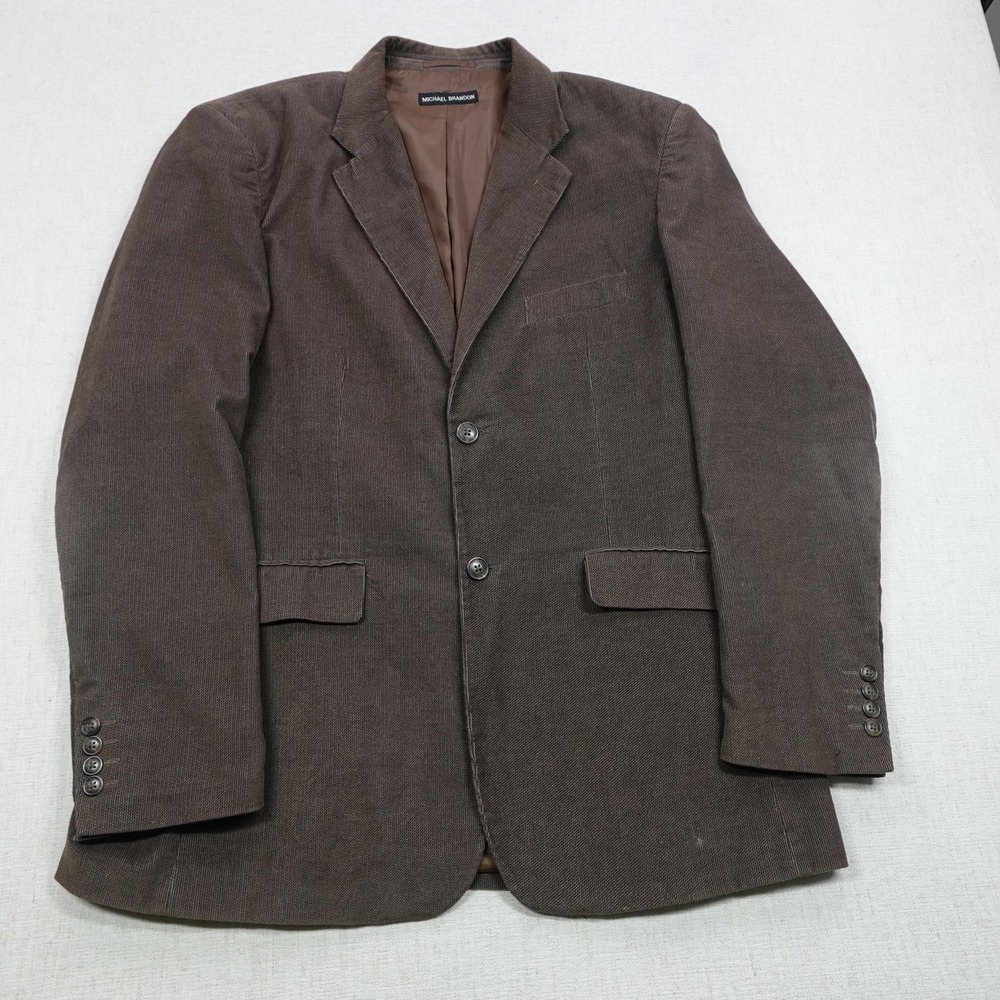 Michael Brandon Blazer Mens XL 44 Brown Corduroy Jacket Sport Coat Classic Lined